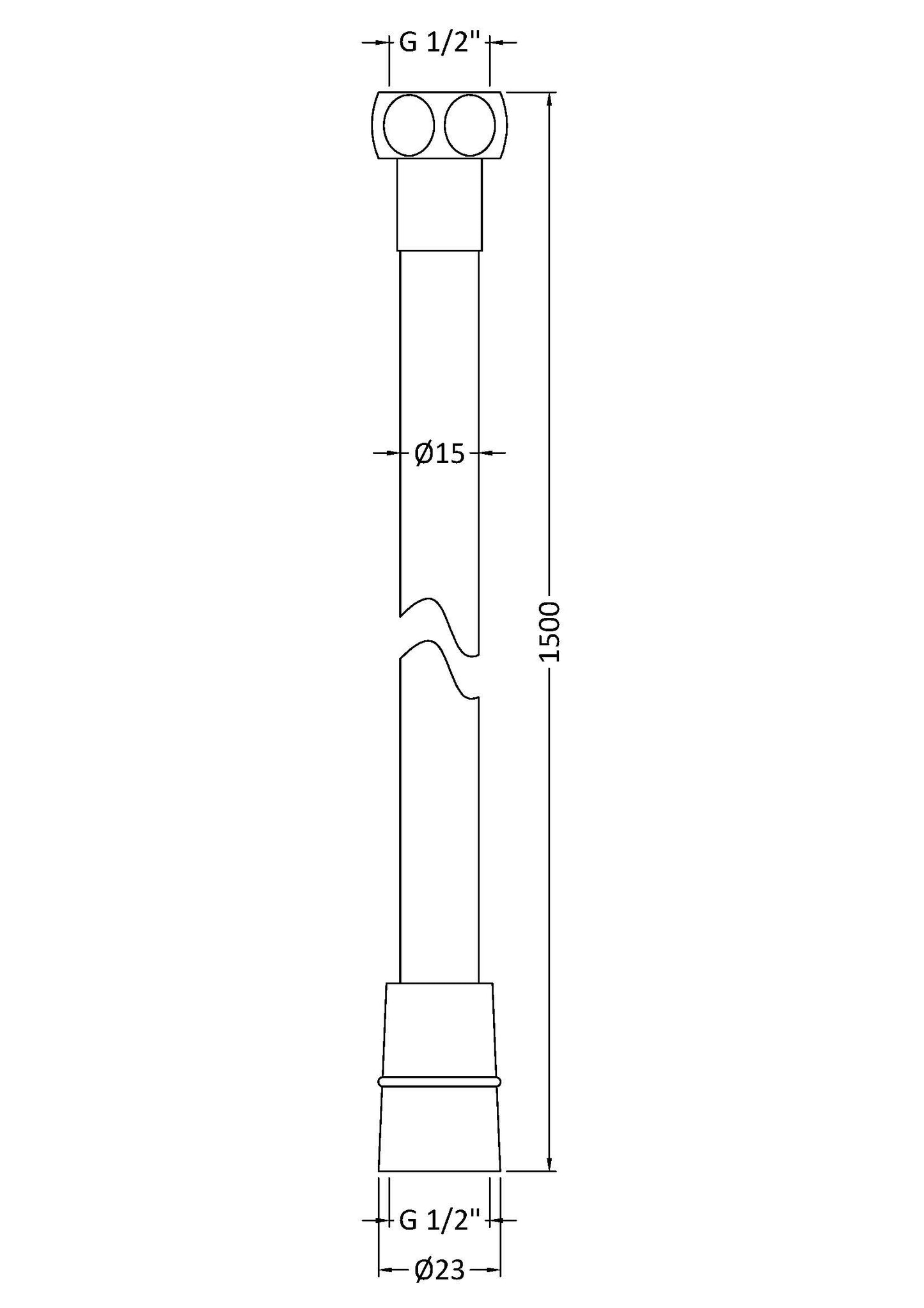 NUIE Smooth Silver Shower Flex
