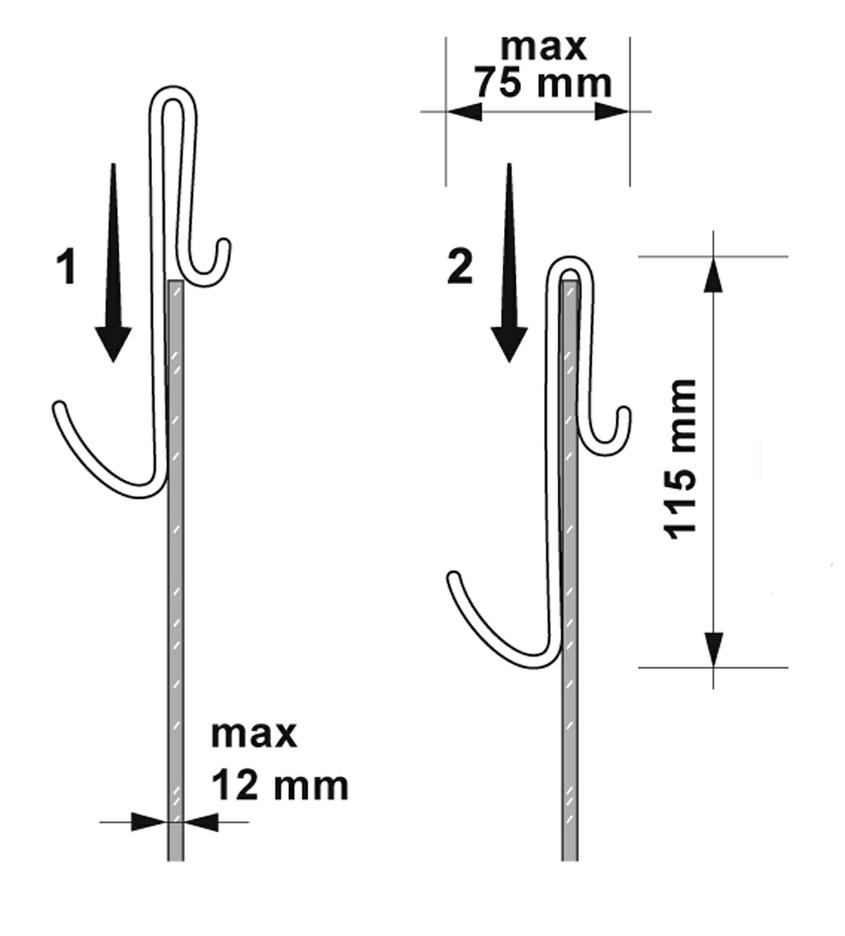 NUIE Enclosure Hook For Frameless Enclosures