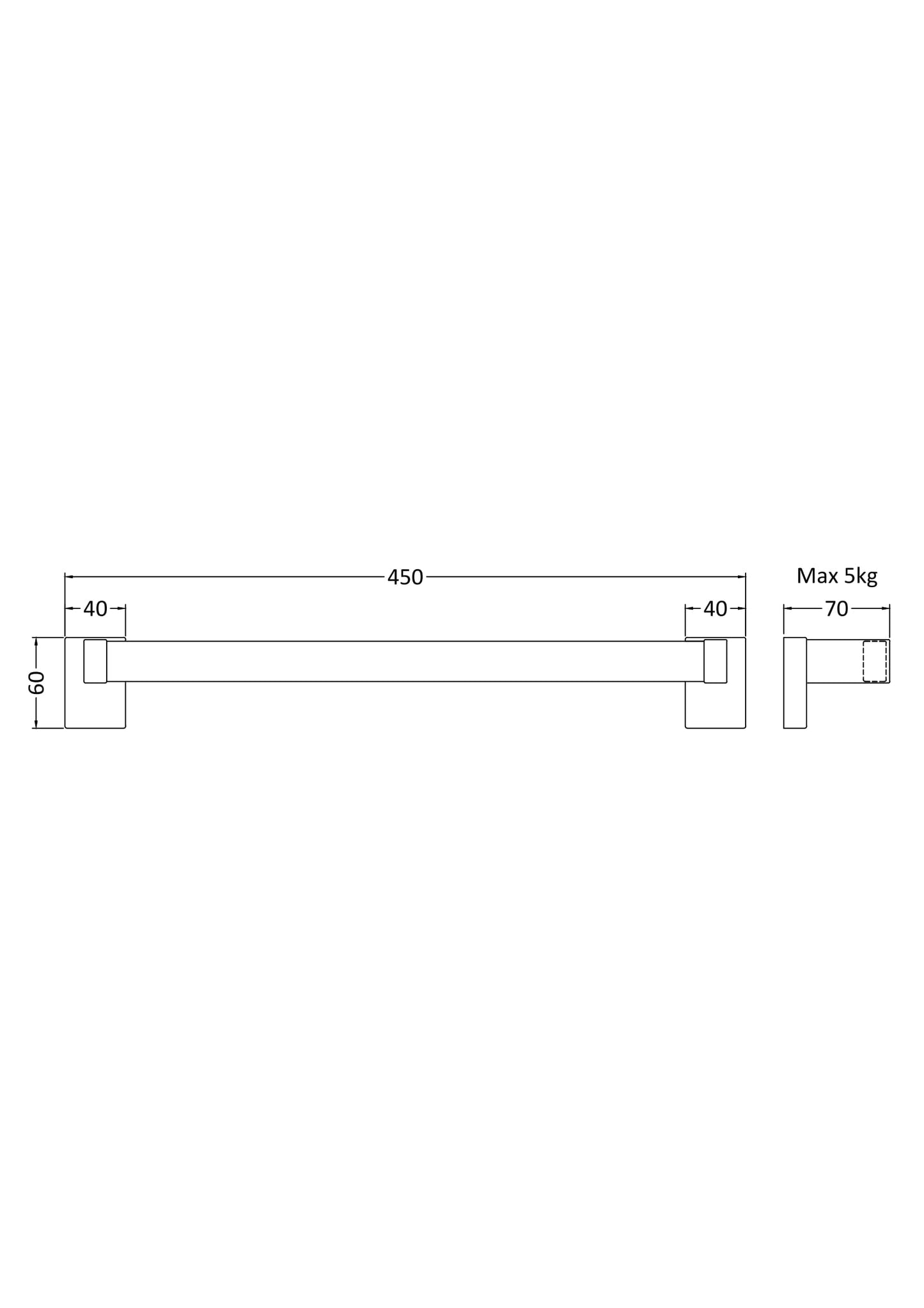 NUIE Magnetic Towel Rail