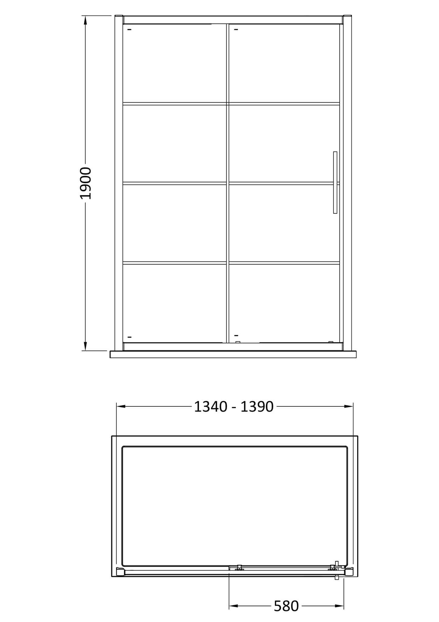 Hudson Reed 1400mm Sliding Shower Door