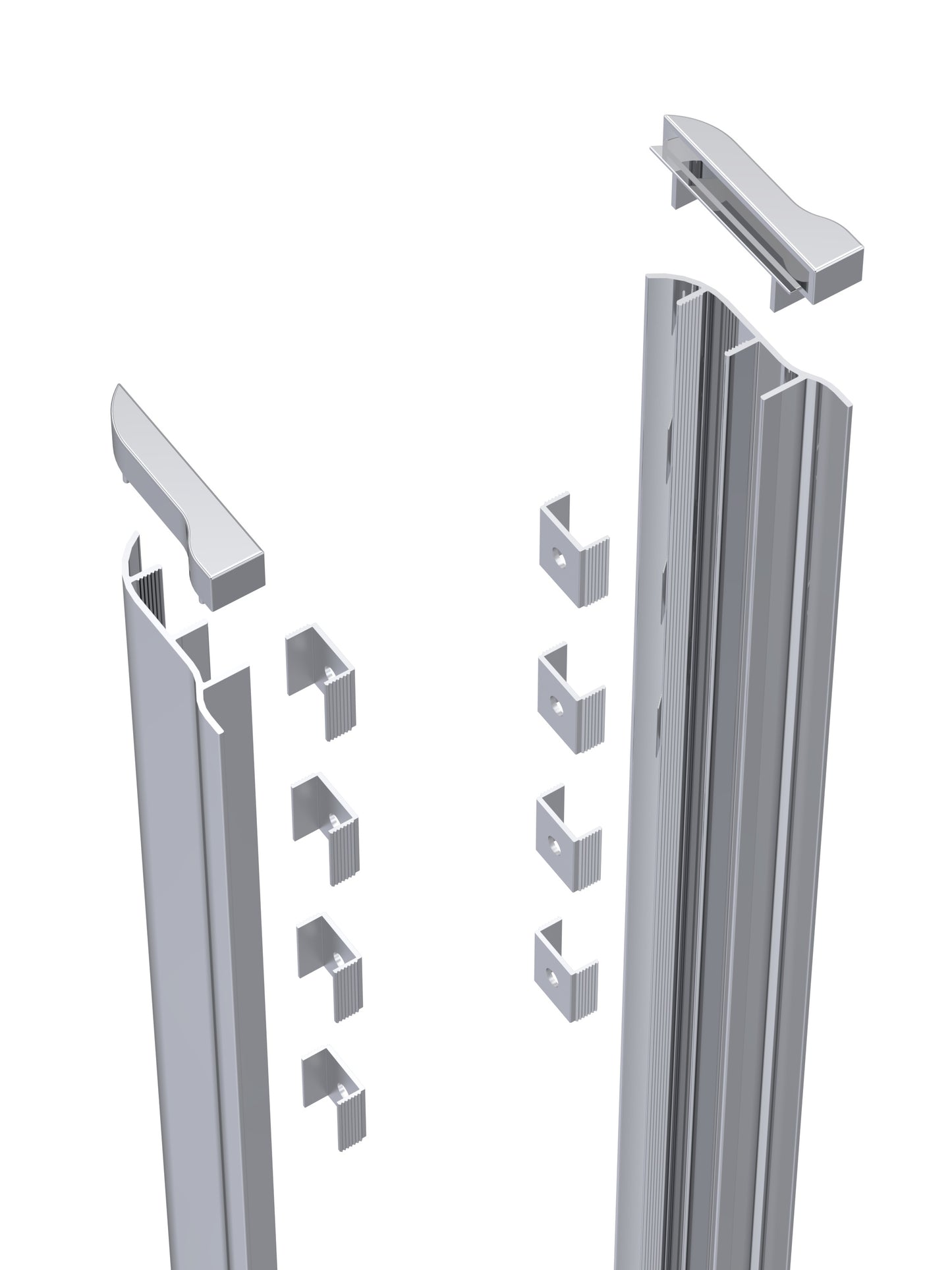NUIE 1850mm Enclosure Screw Cover Kit Chrome