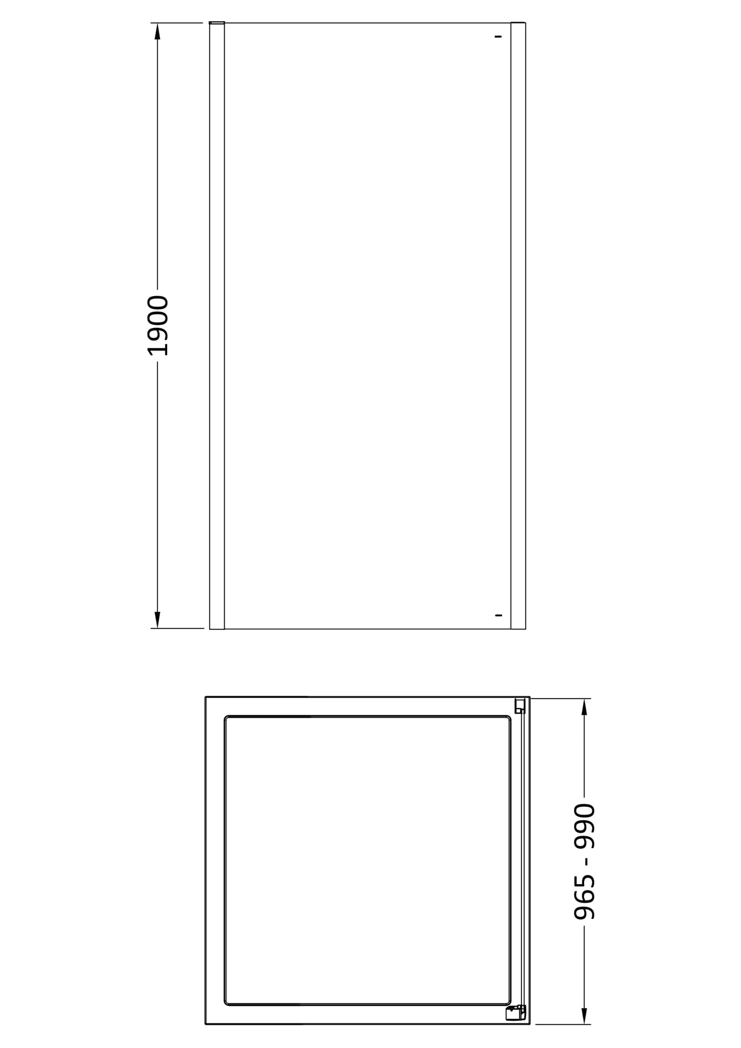 NUIE 1000mm Side Panel - Brushed Brass