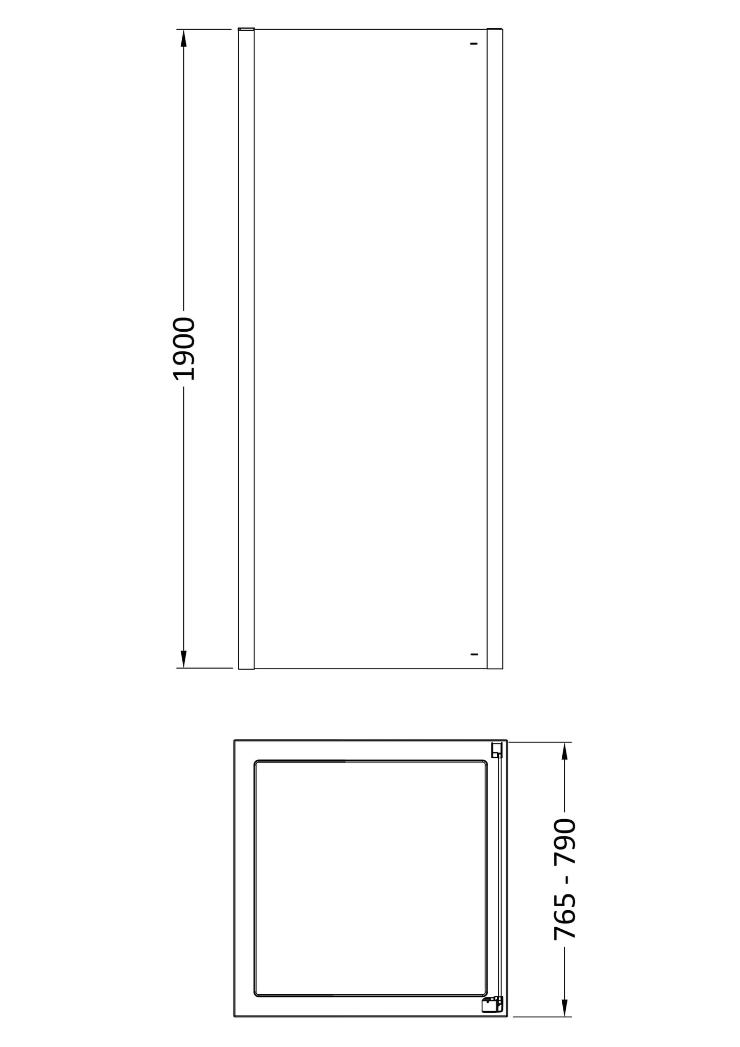 NUIE 800mm Side panel - Chrome