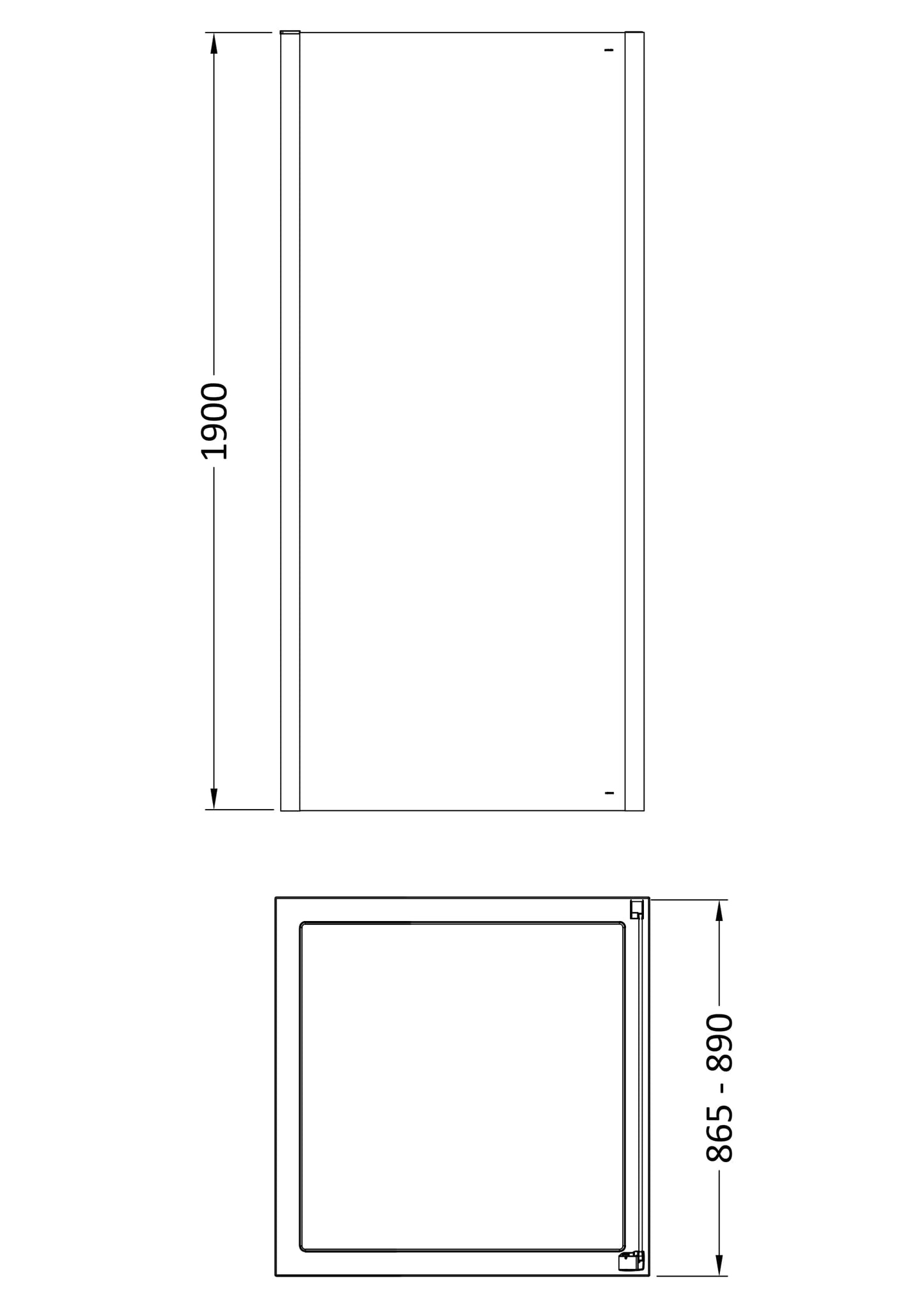 NUIE 900mm Side panel - Brushed Brass