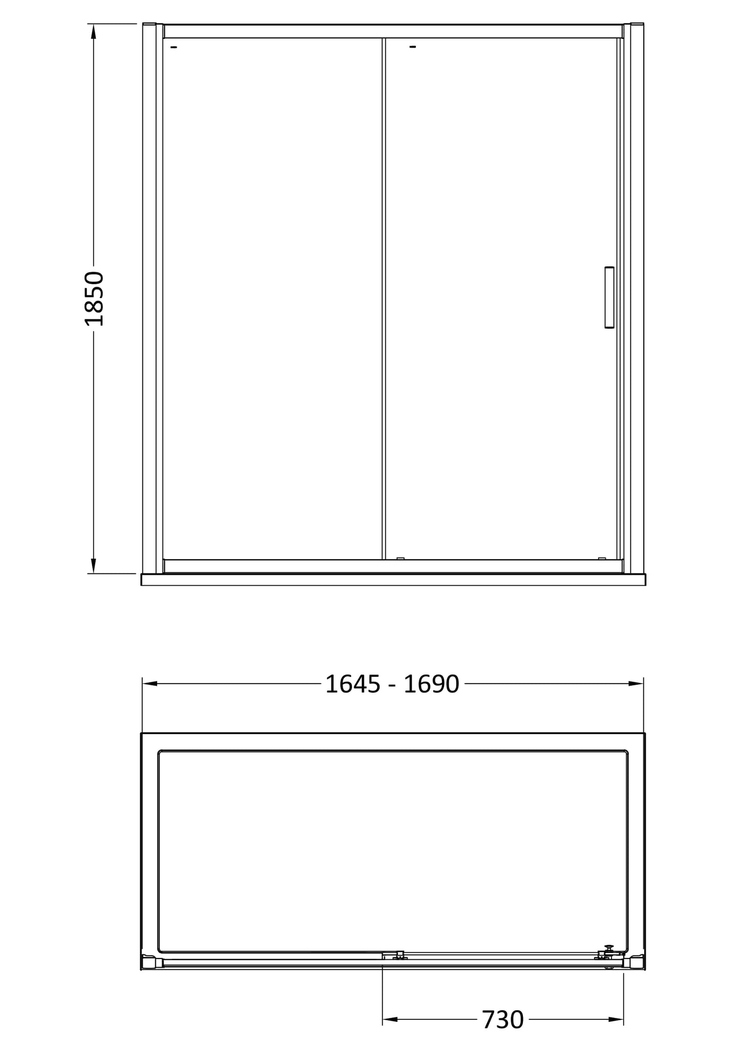 Hudson Reed Pacific 1700mm Single Sliding Door