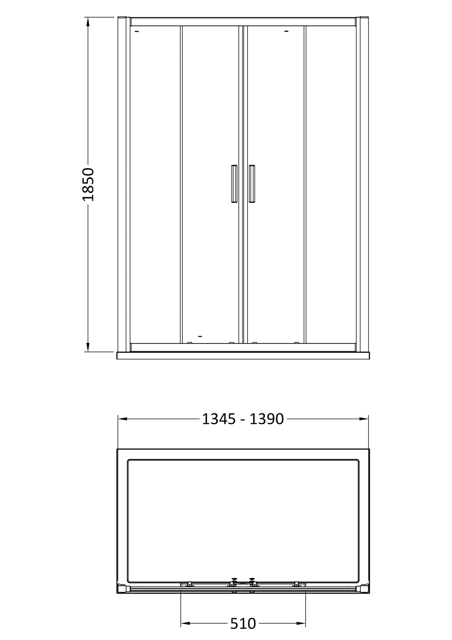 Hudson Reed Pacific 1400mm Double Sliding Door