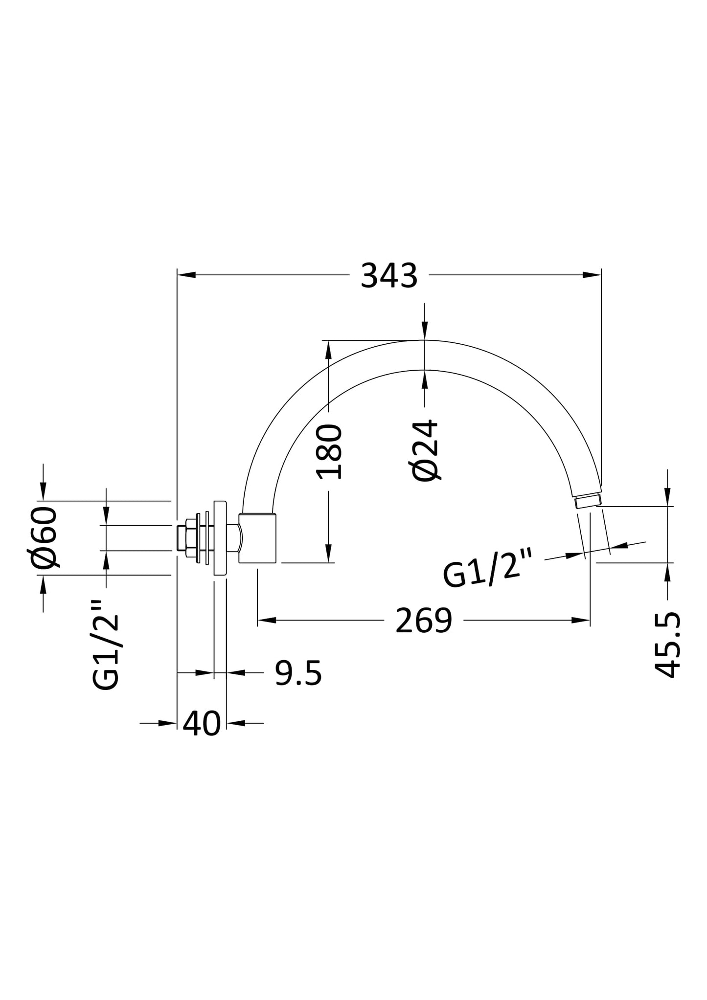 Hudson Reed Wall-Mounted Arm