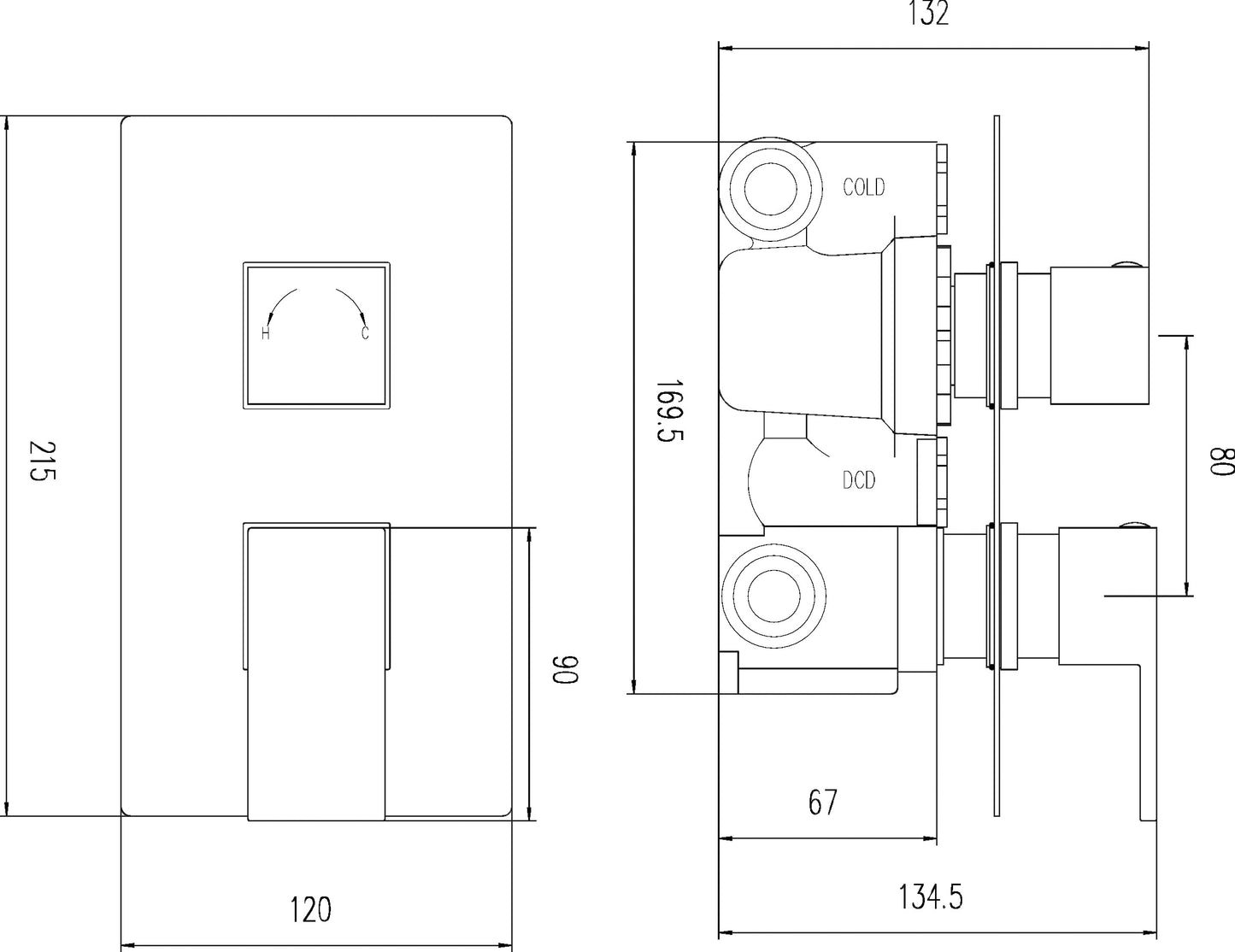 Hudson Reed Twin Thermostatic Shower Valve With Diverter