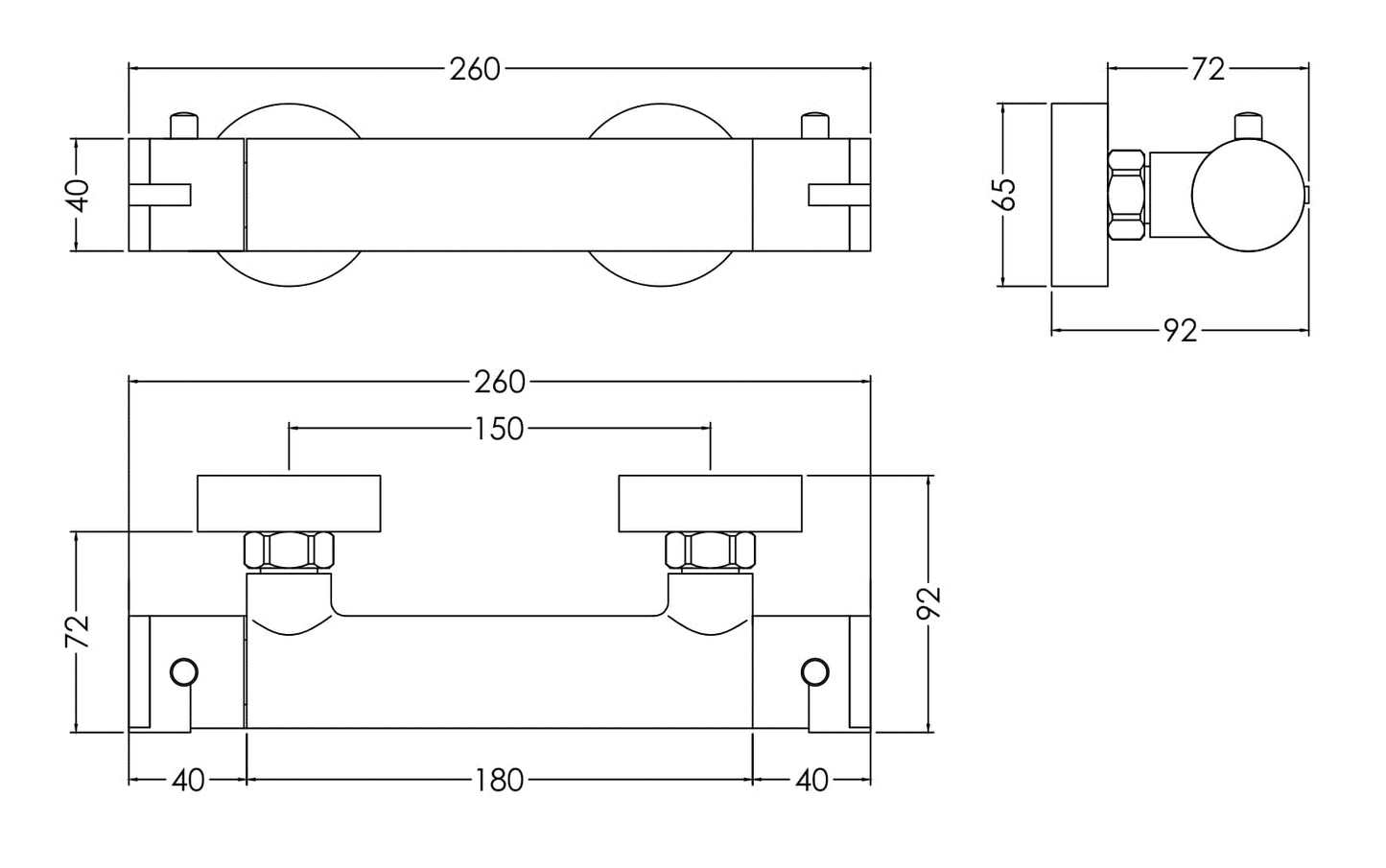 NUIE Thermostatic Bar Valve
