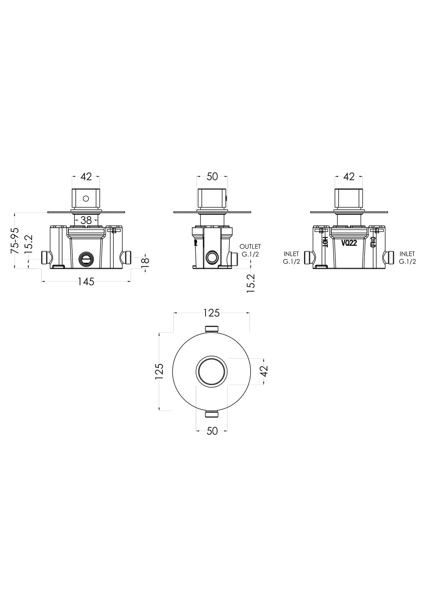 NUIE Thermostatic Temperature Control Valve