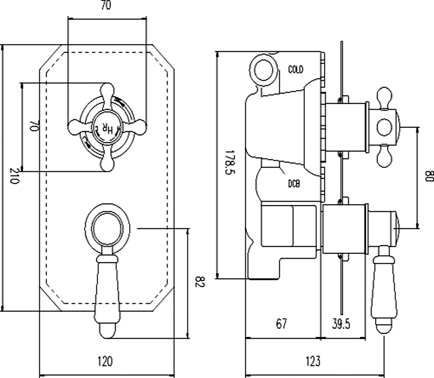Hudson Reed Twin Concealed Shower Valve With Diverter