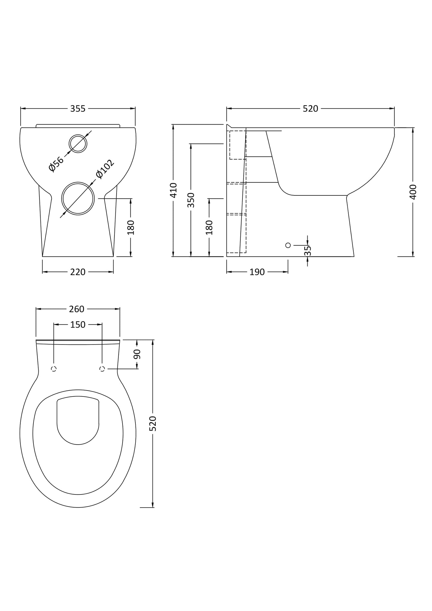 NUIE Back To Wall Pan