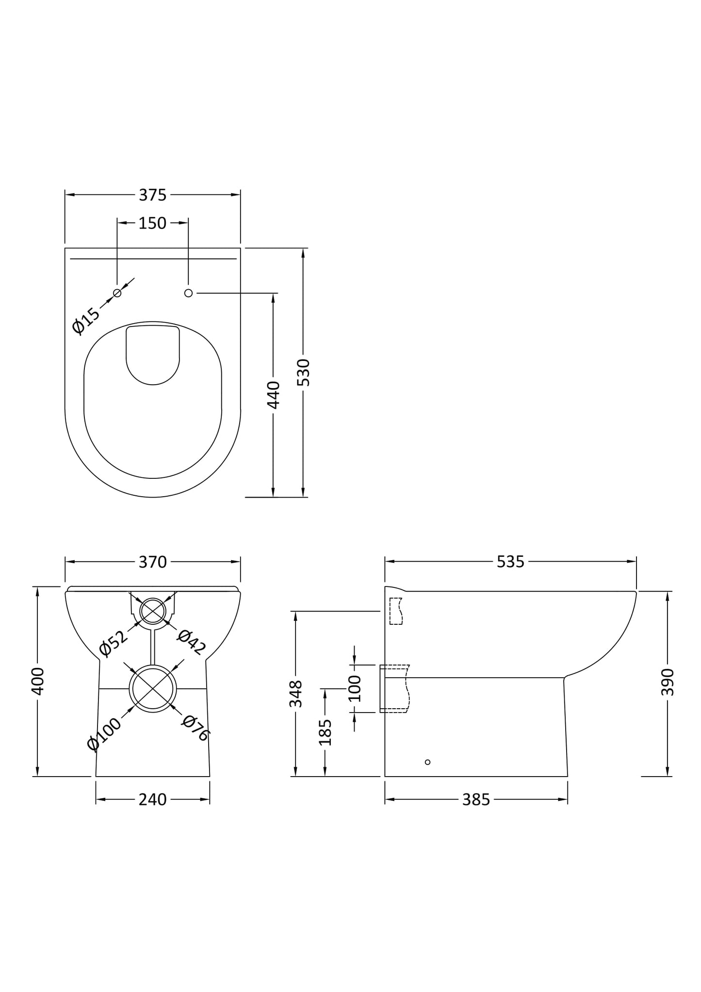 NUIE Back To Wall Pan