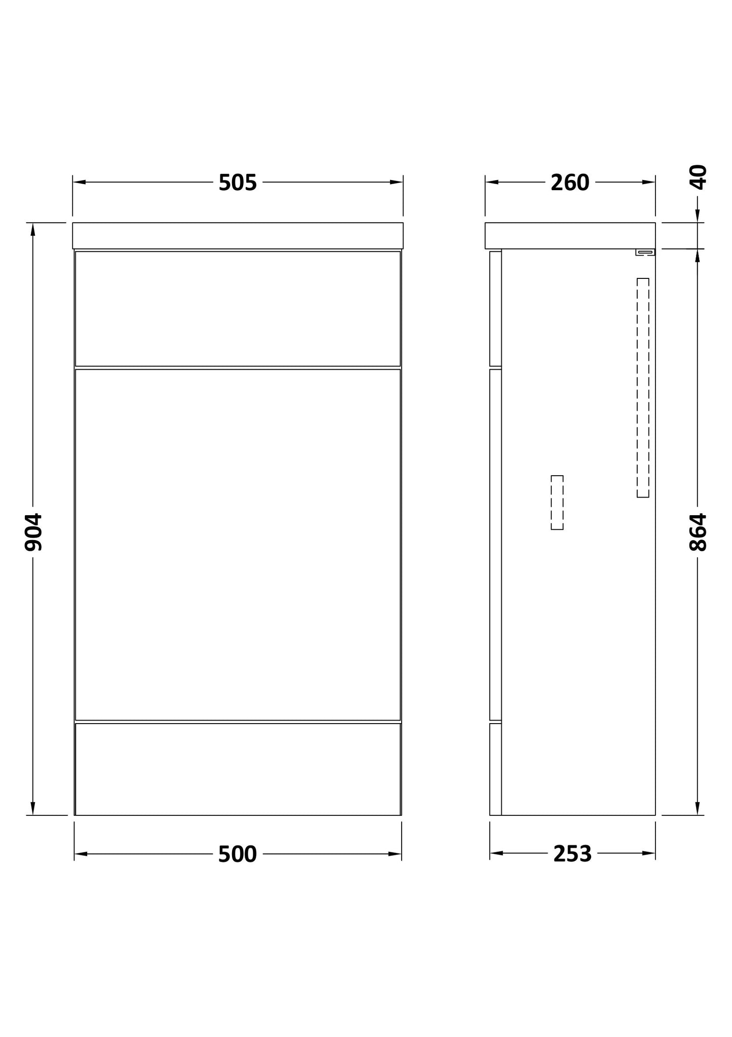 Hudson Reed 500mm Compact WC Unit & Top