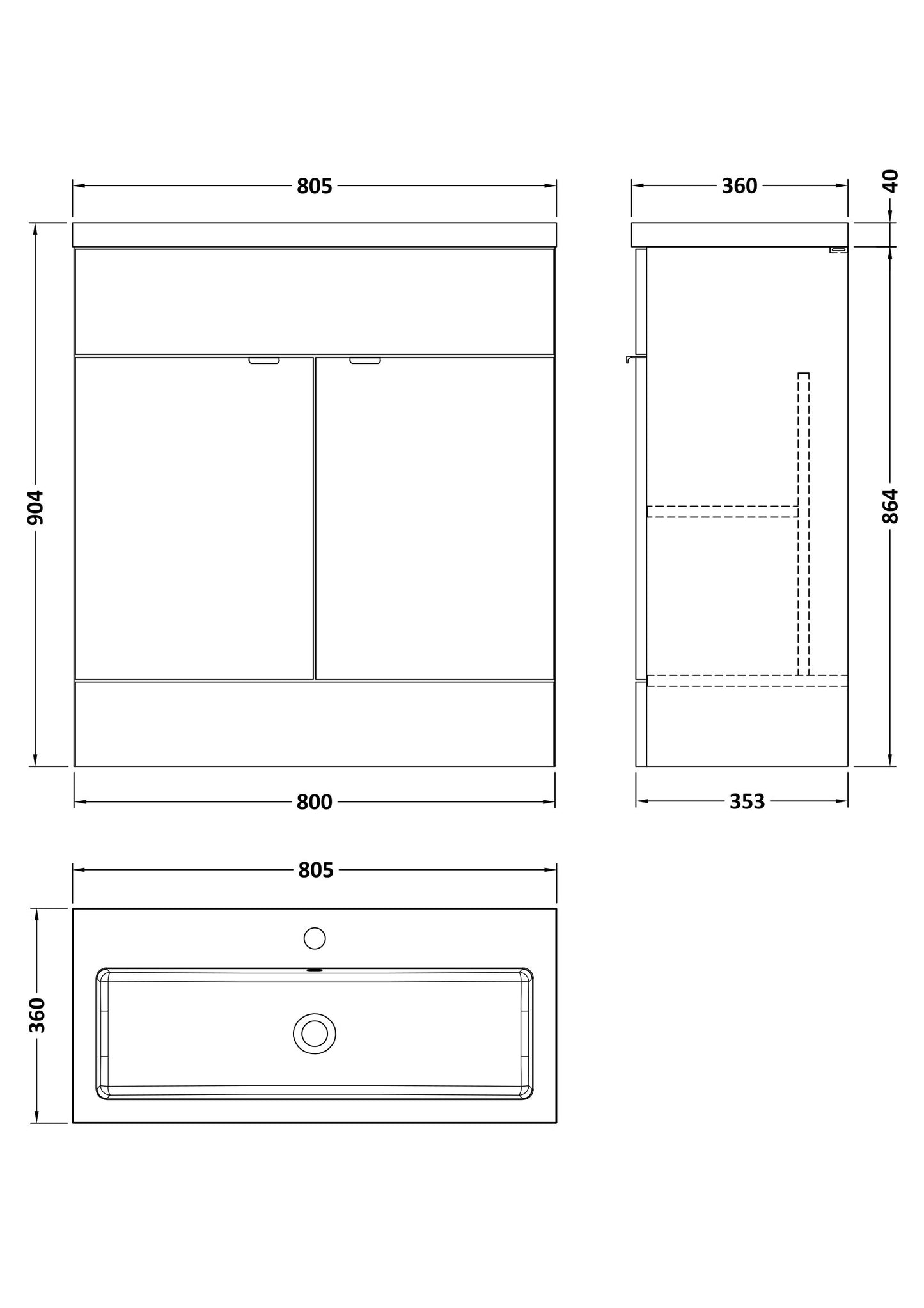 Hudson Reed 800mm Vanity Unit & Basin