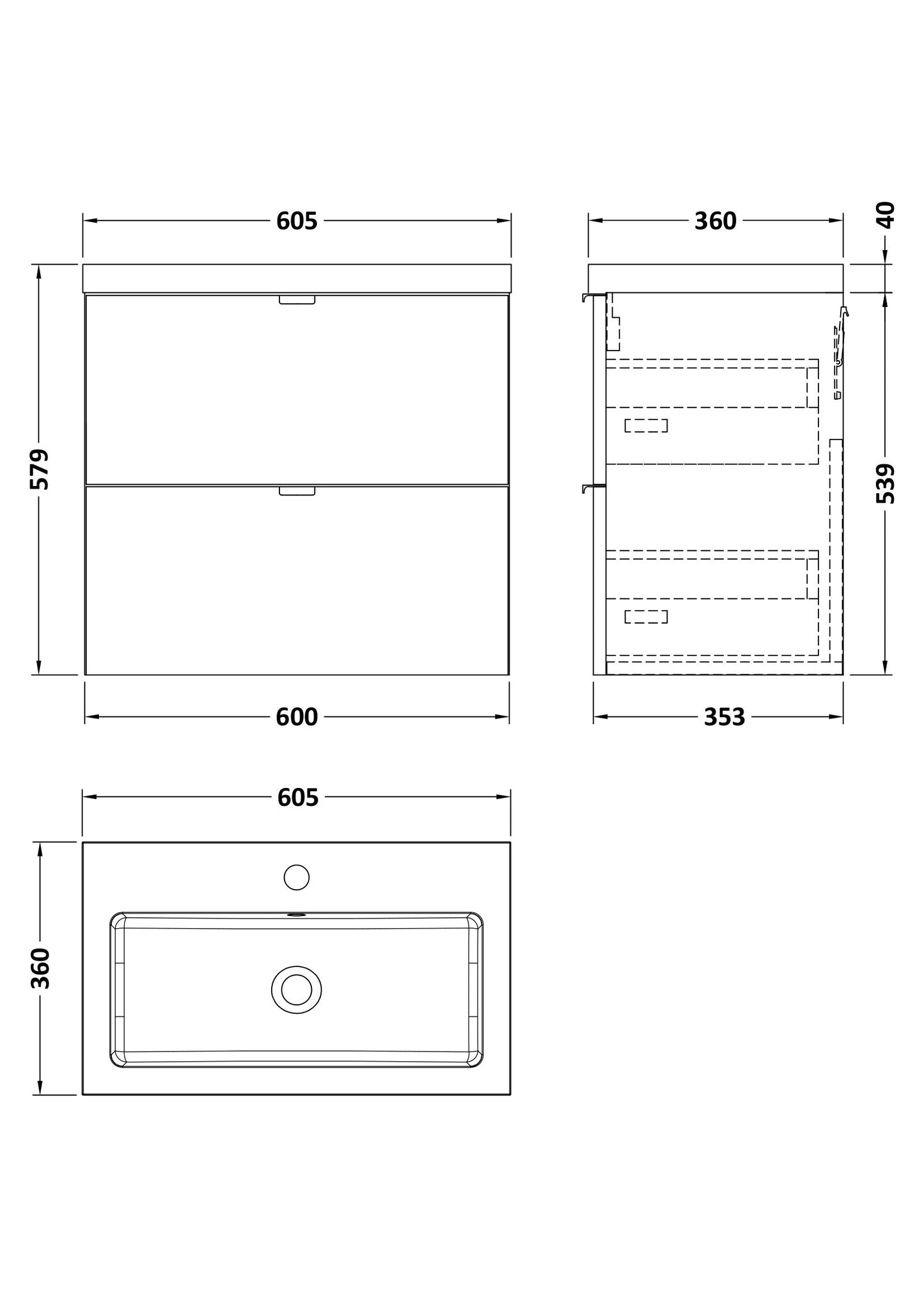 Hudson Reed 600mm Vanity Unit & Basin