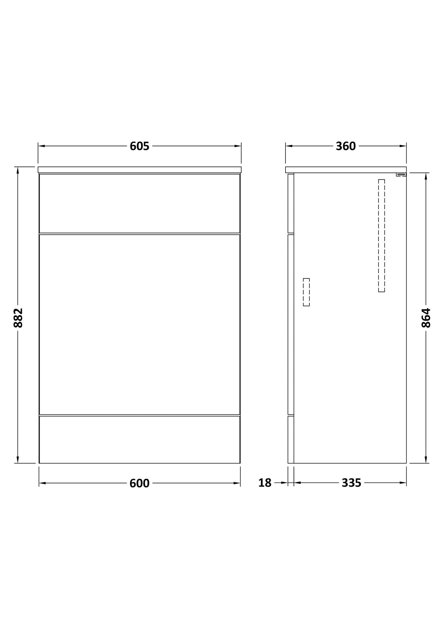 Hudson Reed 600mm WC Unit & Co-ordinating Top