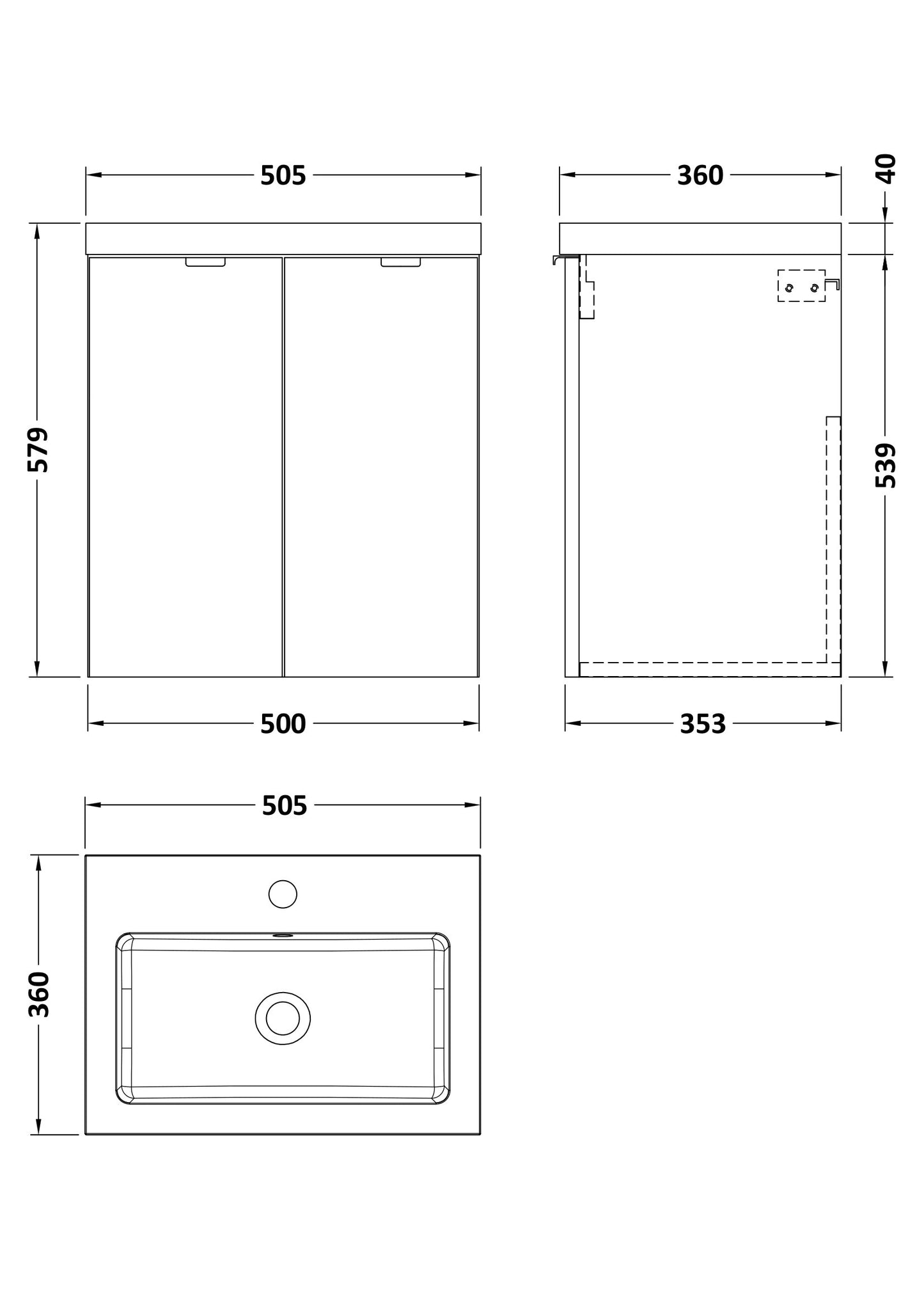 Hudson Reed 500mm Vanity Unit & Basin