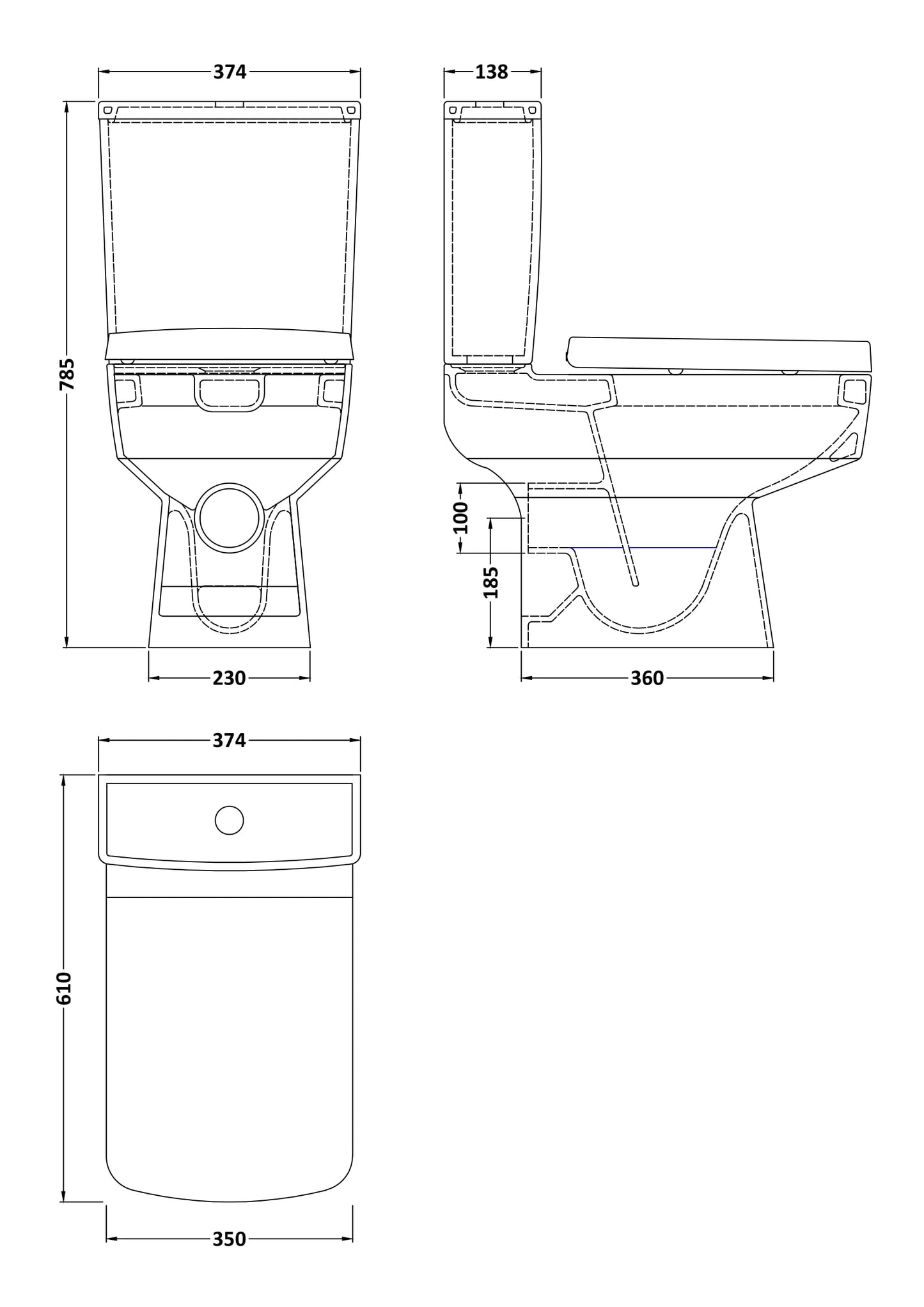 NUIE Semi Flush to Wall WC