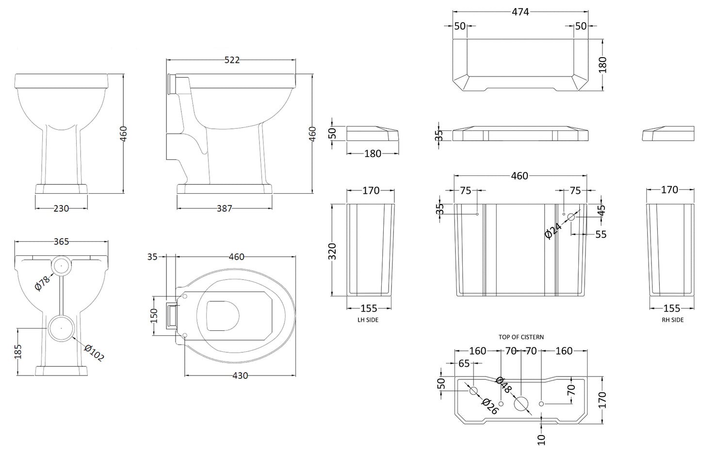 Hudson Reed Comfort Height Low Level WC & Flush Pipe