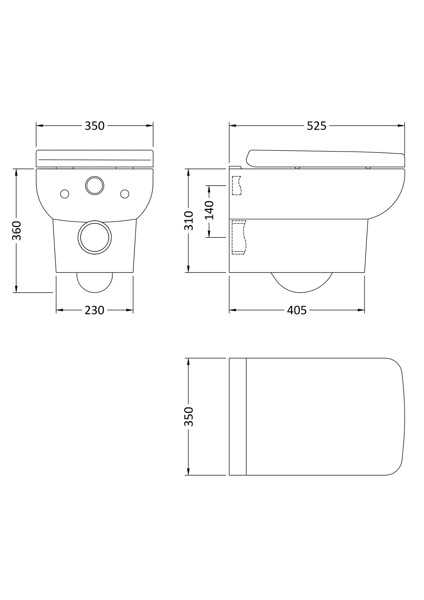 Hudson Reed Wall Hung Pan & Seat