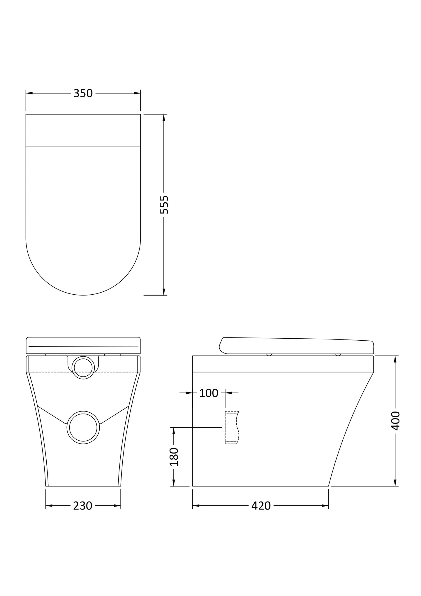 Hudson Reed Back to Wall Pan & Seat
