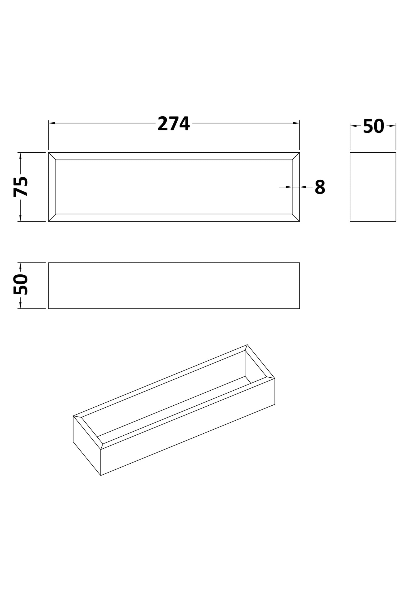 NUIE Straight Bamboo Drawer Organiser