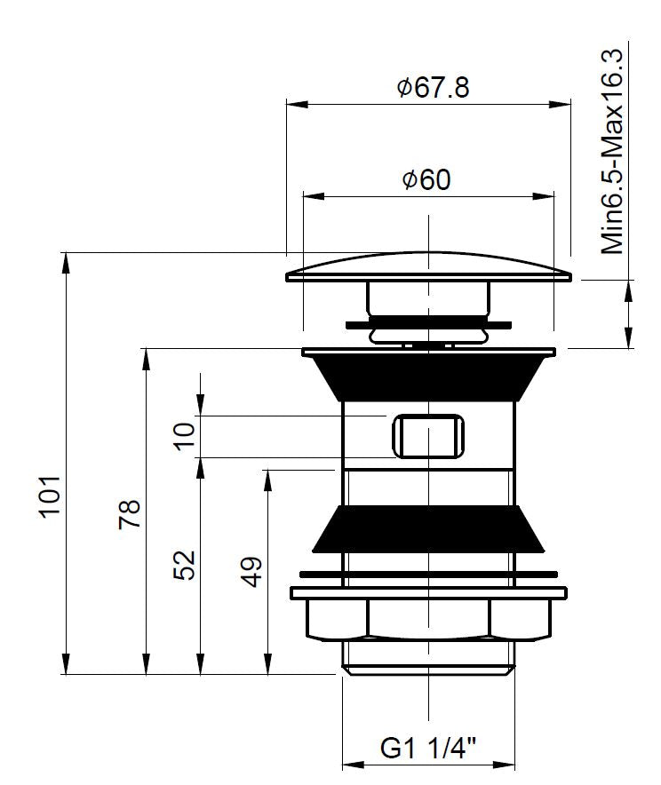 NUIE Push Button Basin Waste