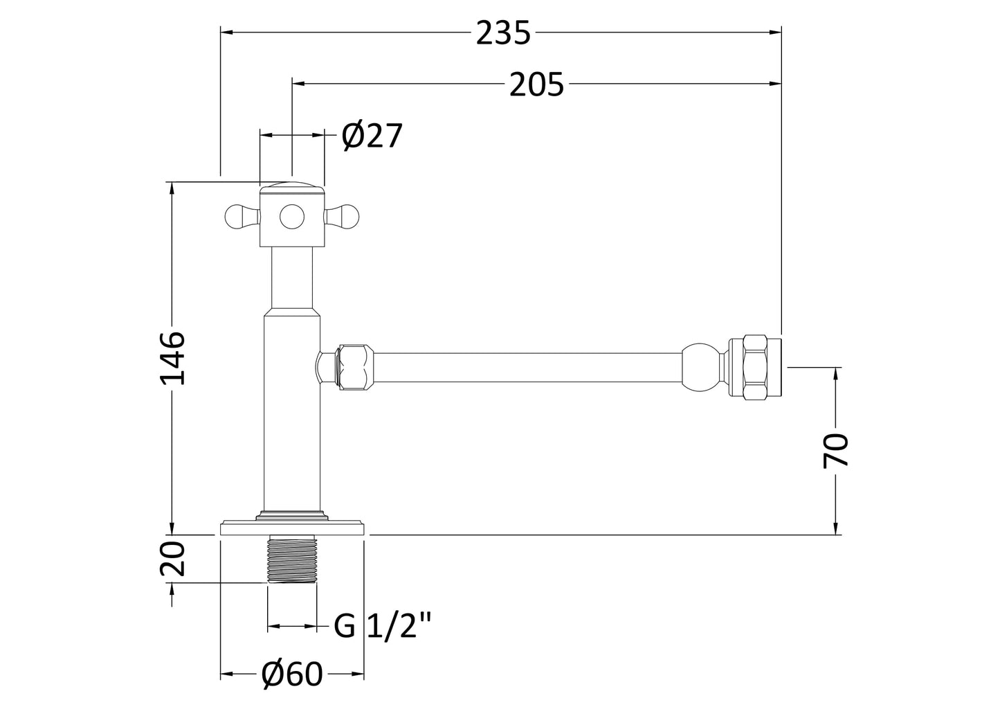 Hudson Reed Cistern Cut-Off Valve