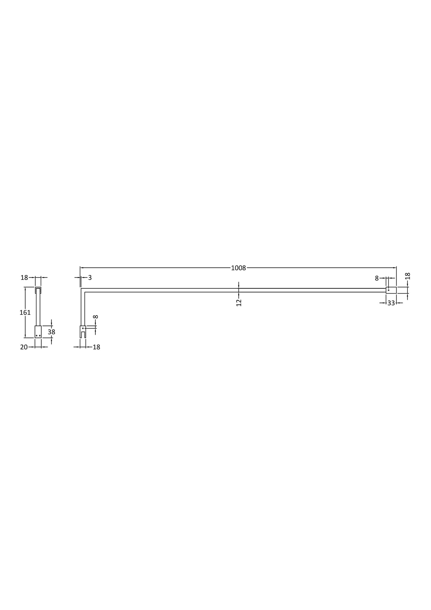 NUIE Wetroom Screen Support Arm
