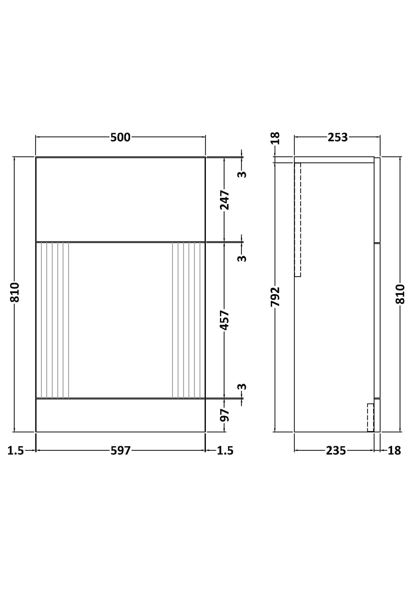 NUIE 500mm WC Unit