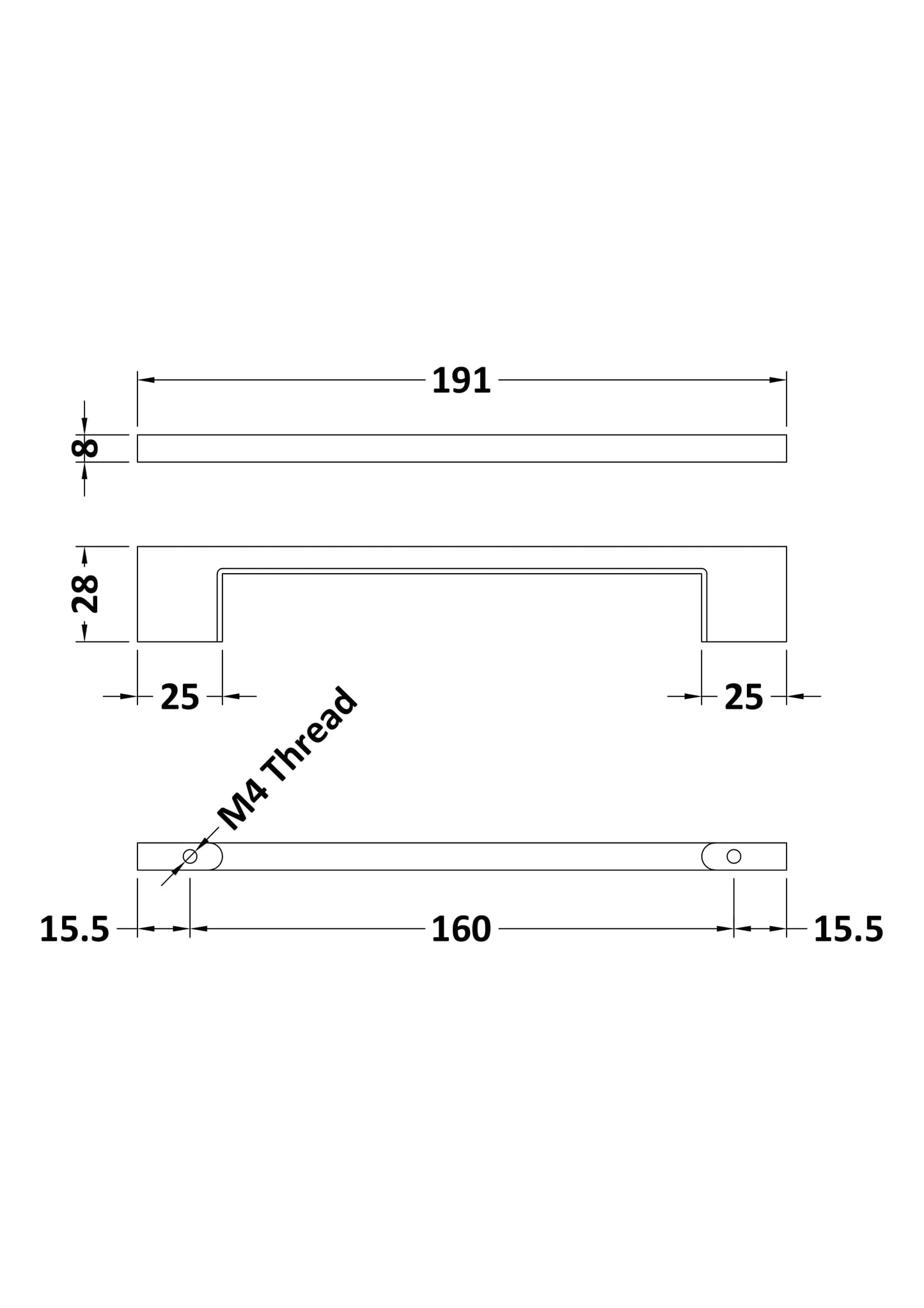 NUIE Chrome D Handle