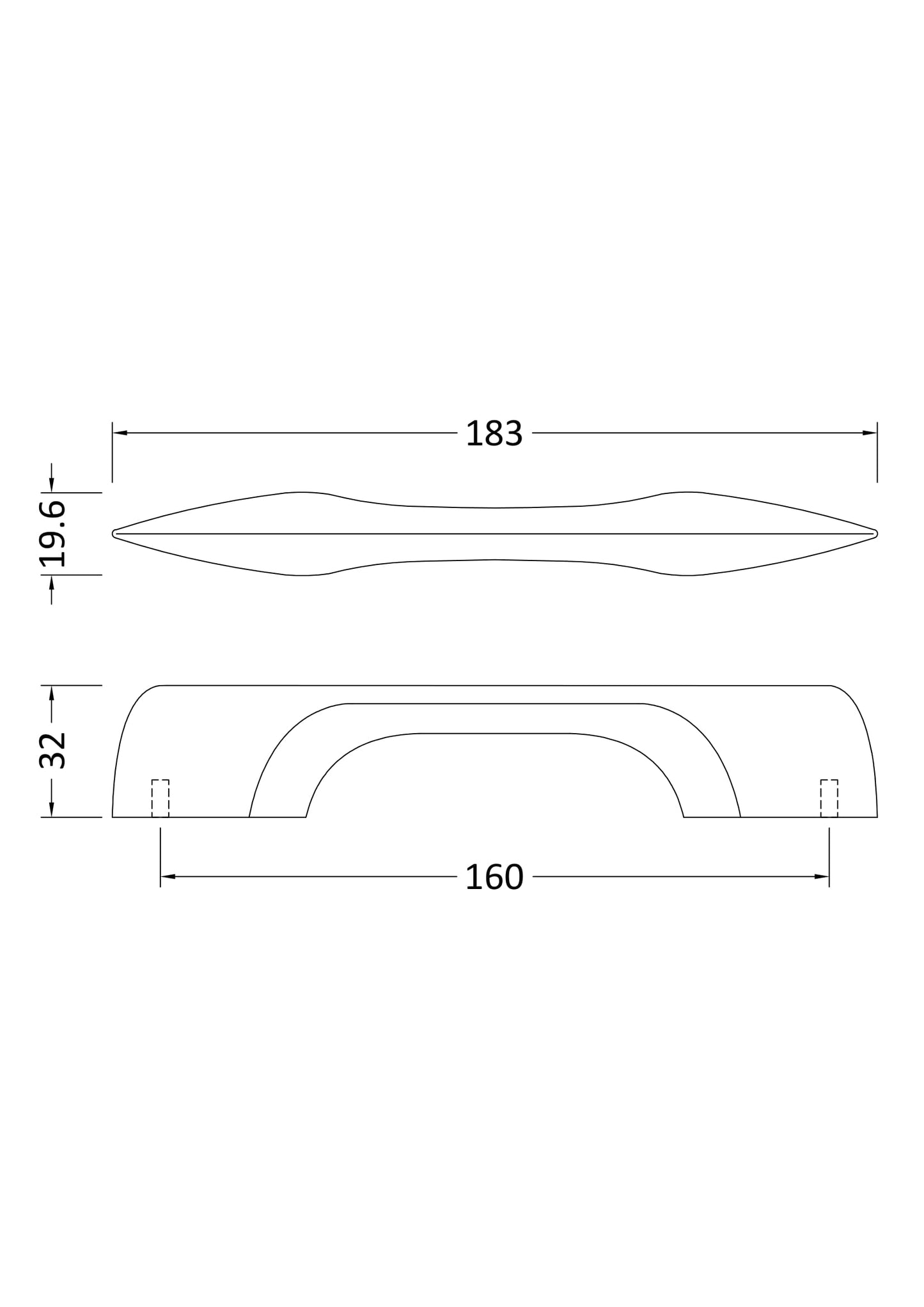 NUIE D Shaped Handle 160mm
