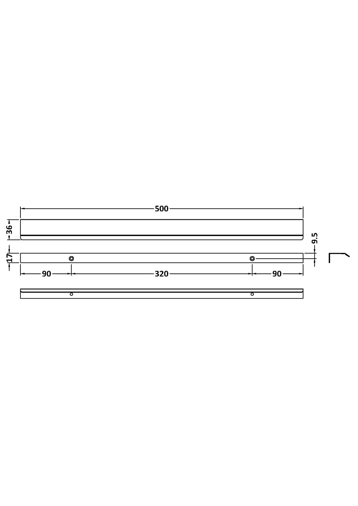 NUIE Finger Pull Handle 500mm