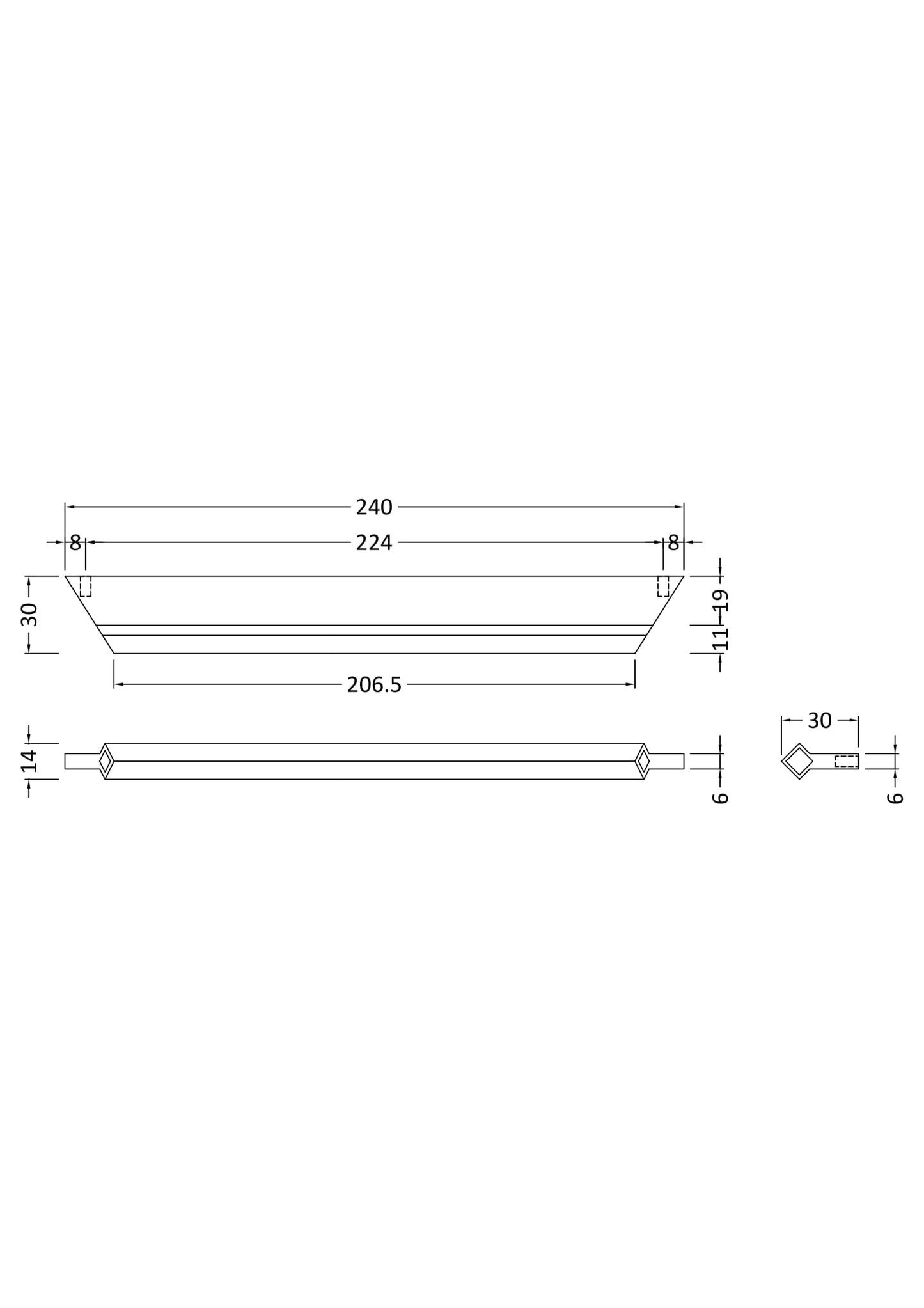 NUIE Profile Handle 224mm