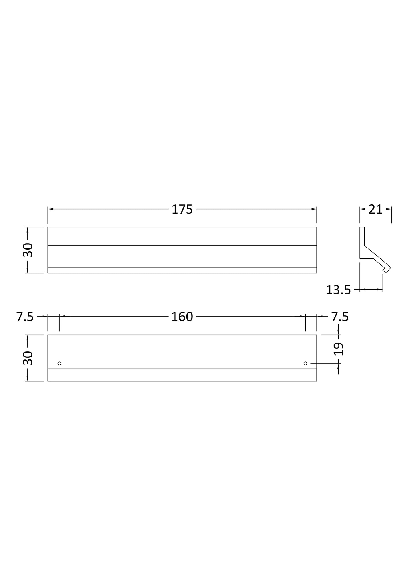 NUIE Profile Handle 160mm