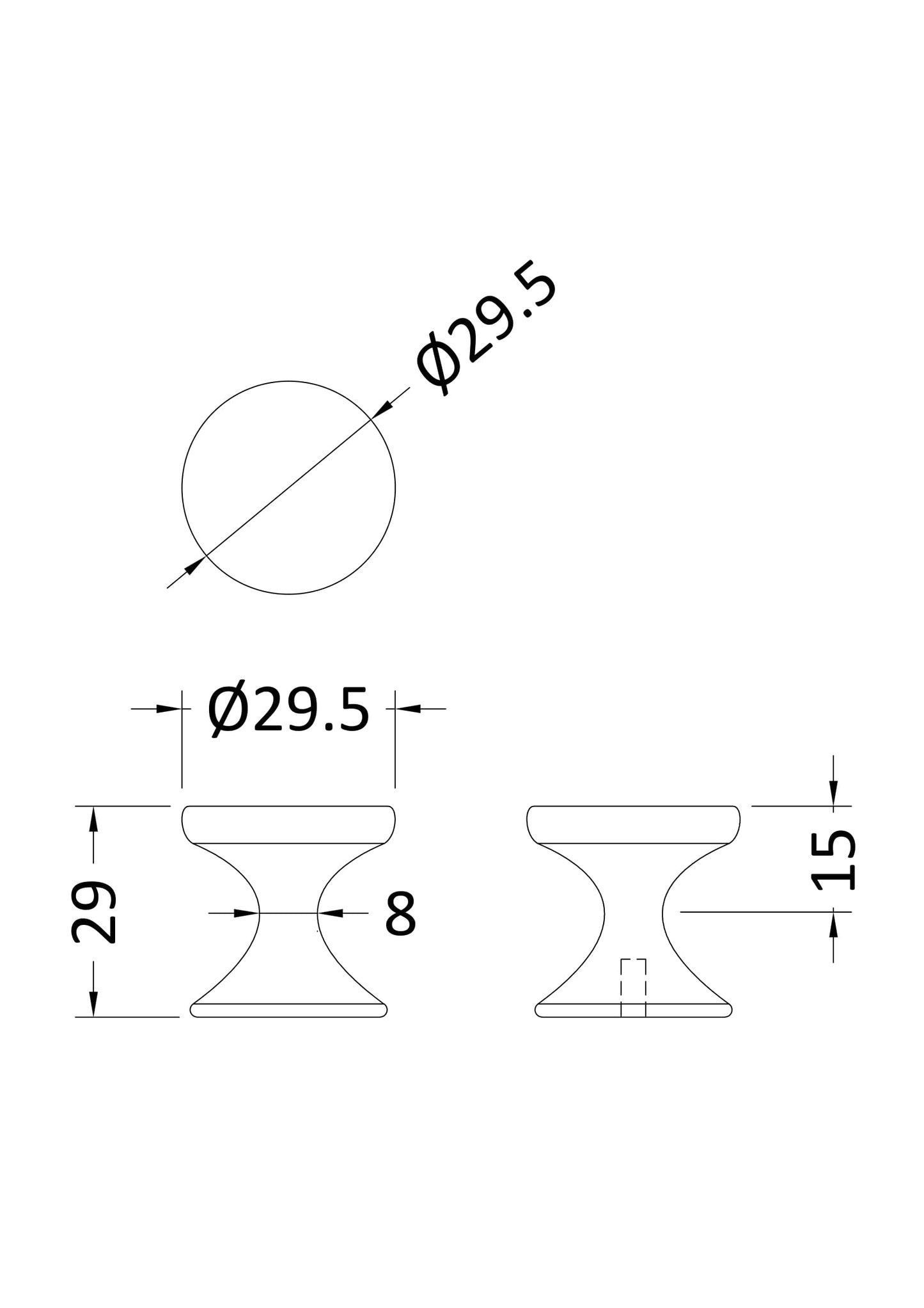 NUIE Indented Round Knob