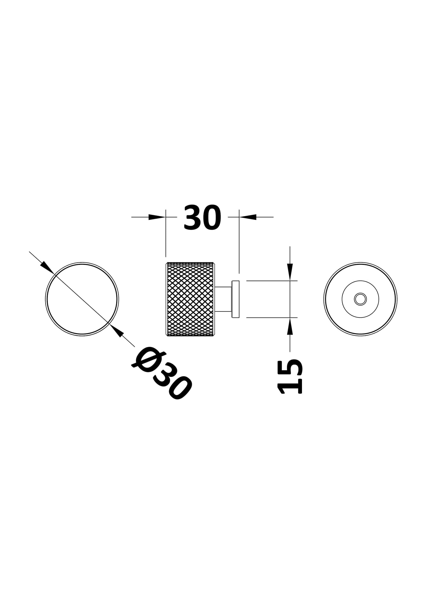 NUIE Knurled Round Knob