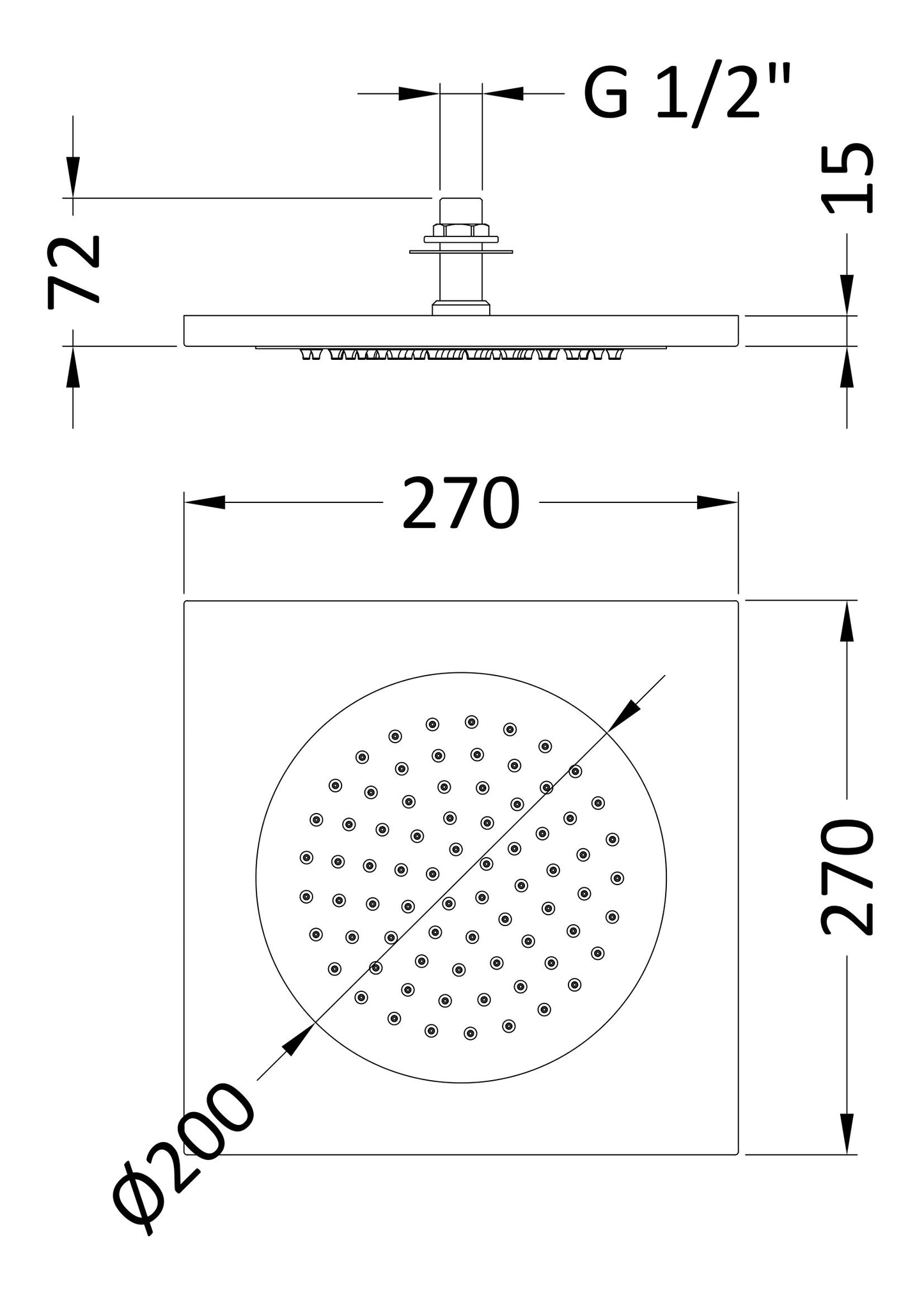 Hudson Reed Ceiling Tile Fixed Head