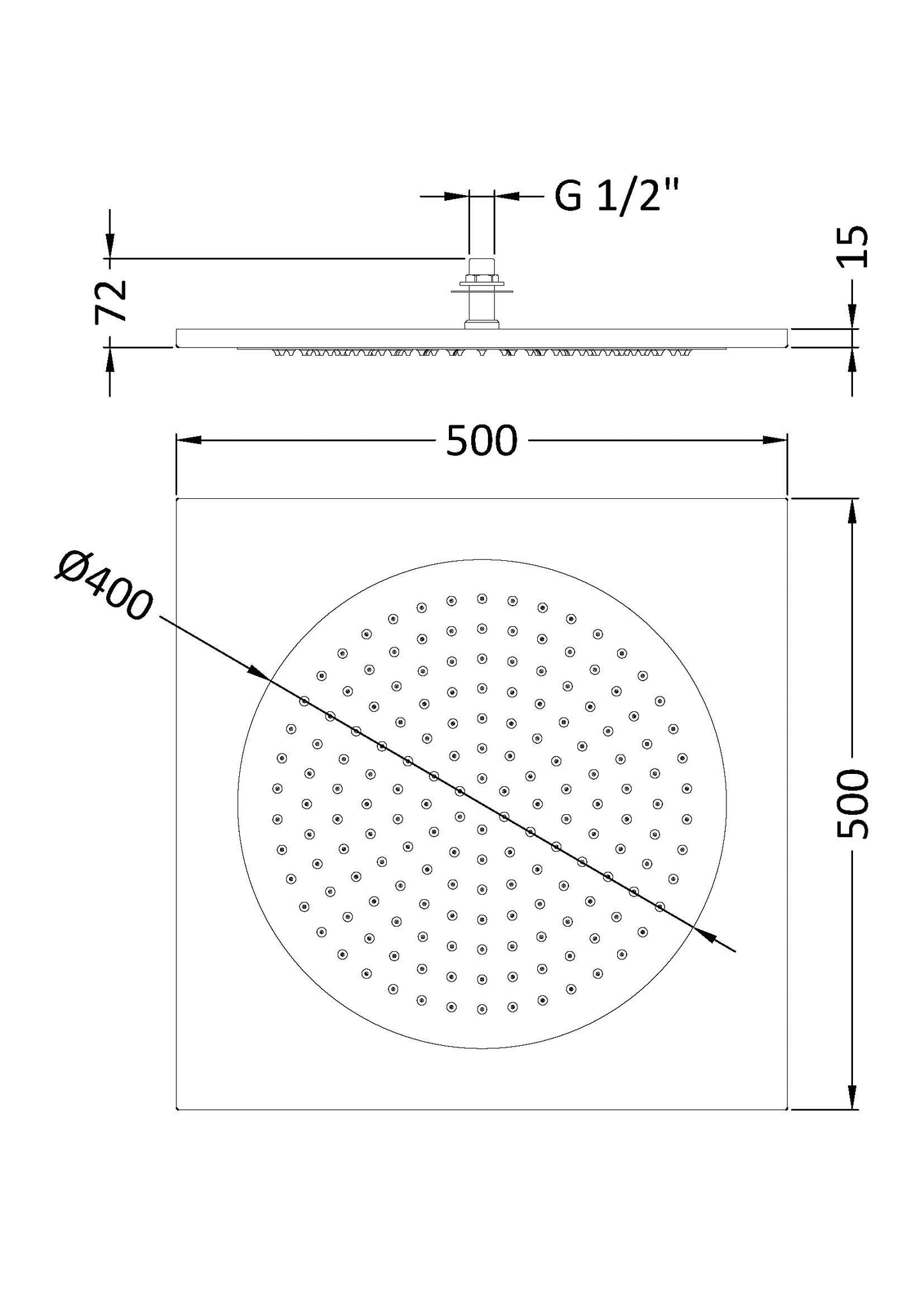 Hudson Reed Ceiling Tile Fixed Head
