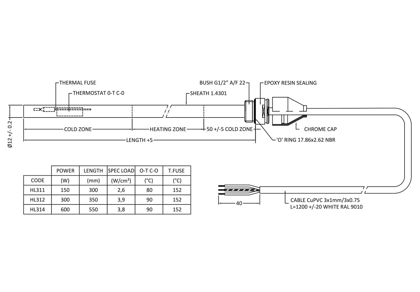 NUIE Heating Element (300 Watts)