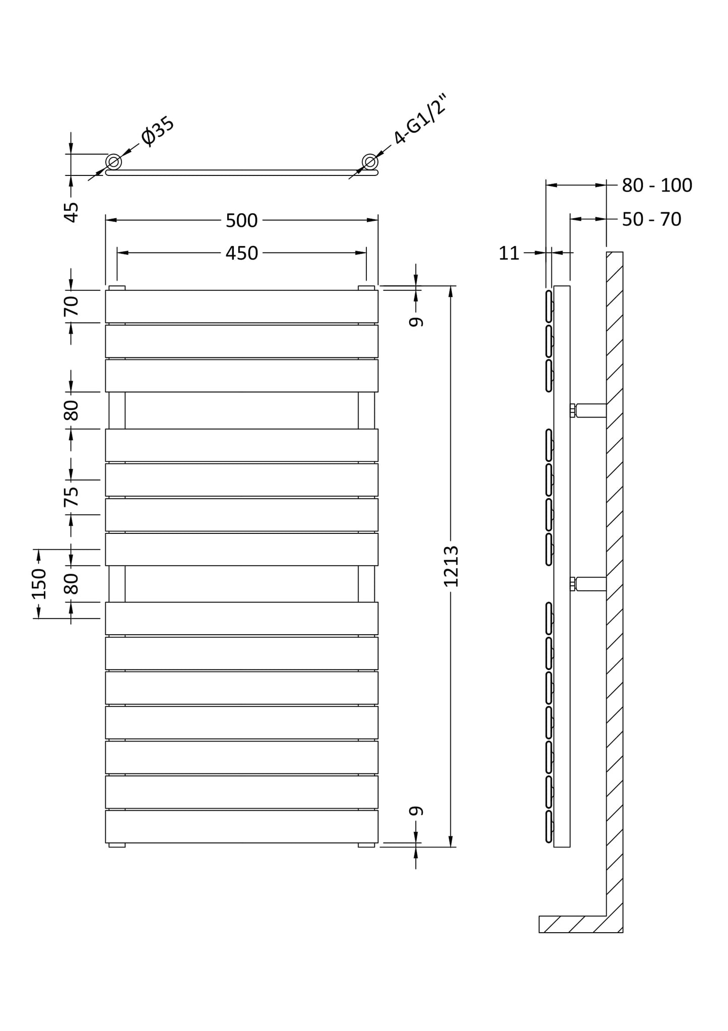 NUIE Heated Towel Rail
