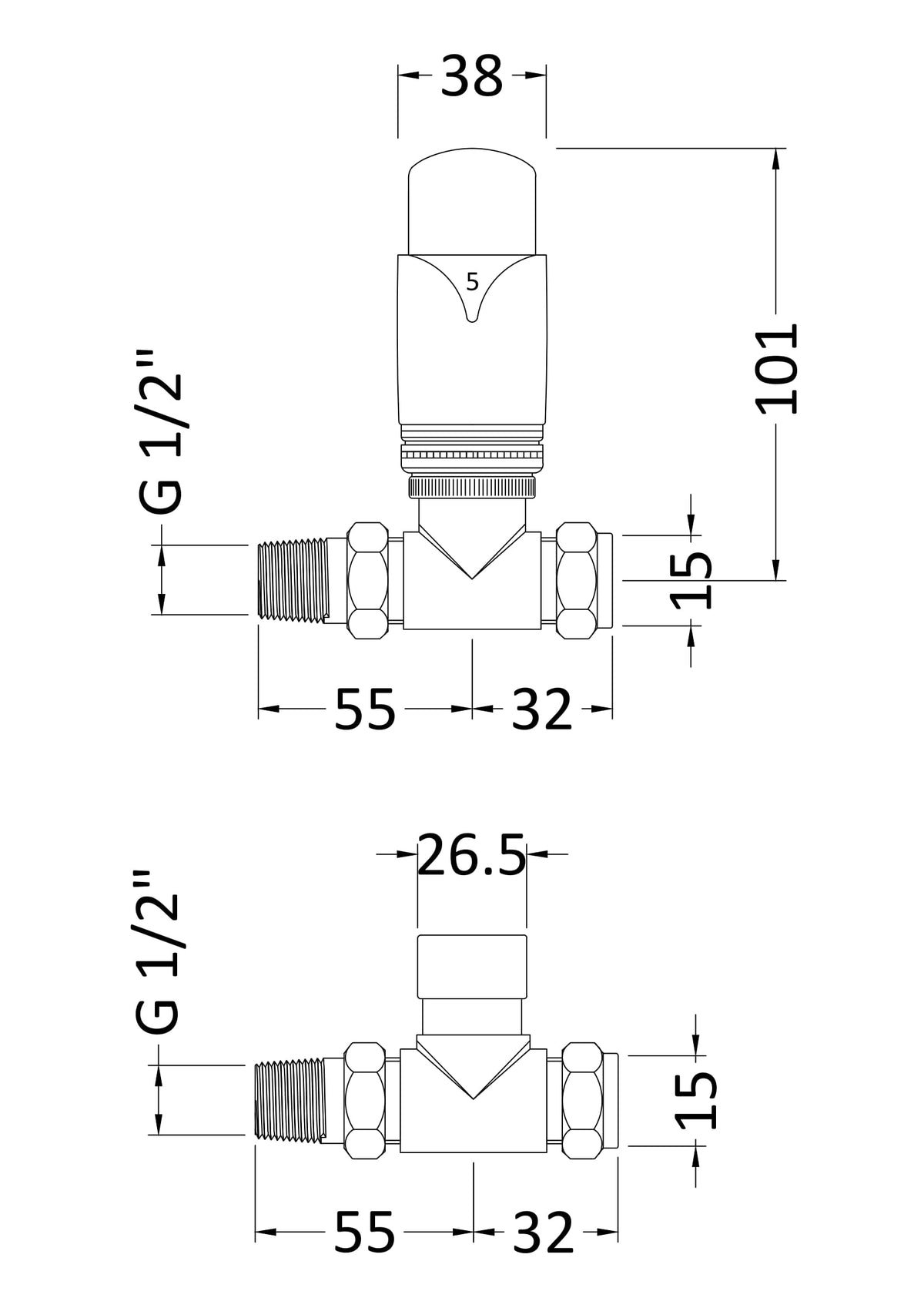 NUIE Straight Thermostatic Radiator Valve Pack