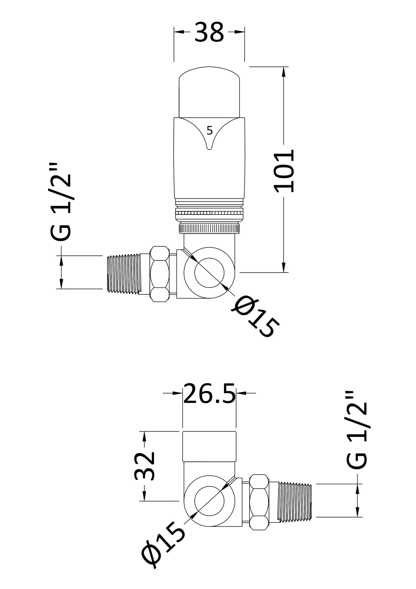 NUIE Corner Thermostatic Radiator Valve Pack