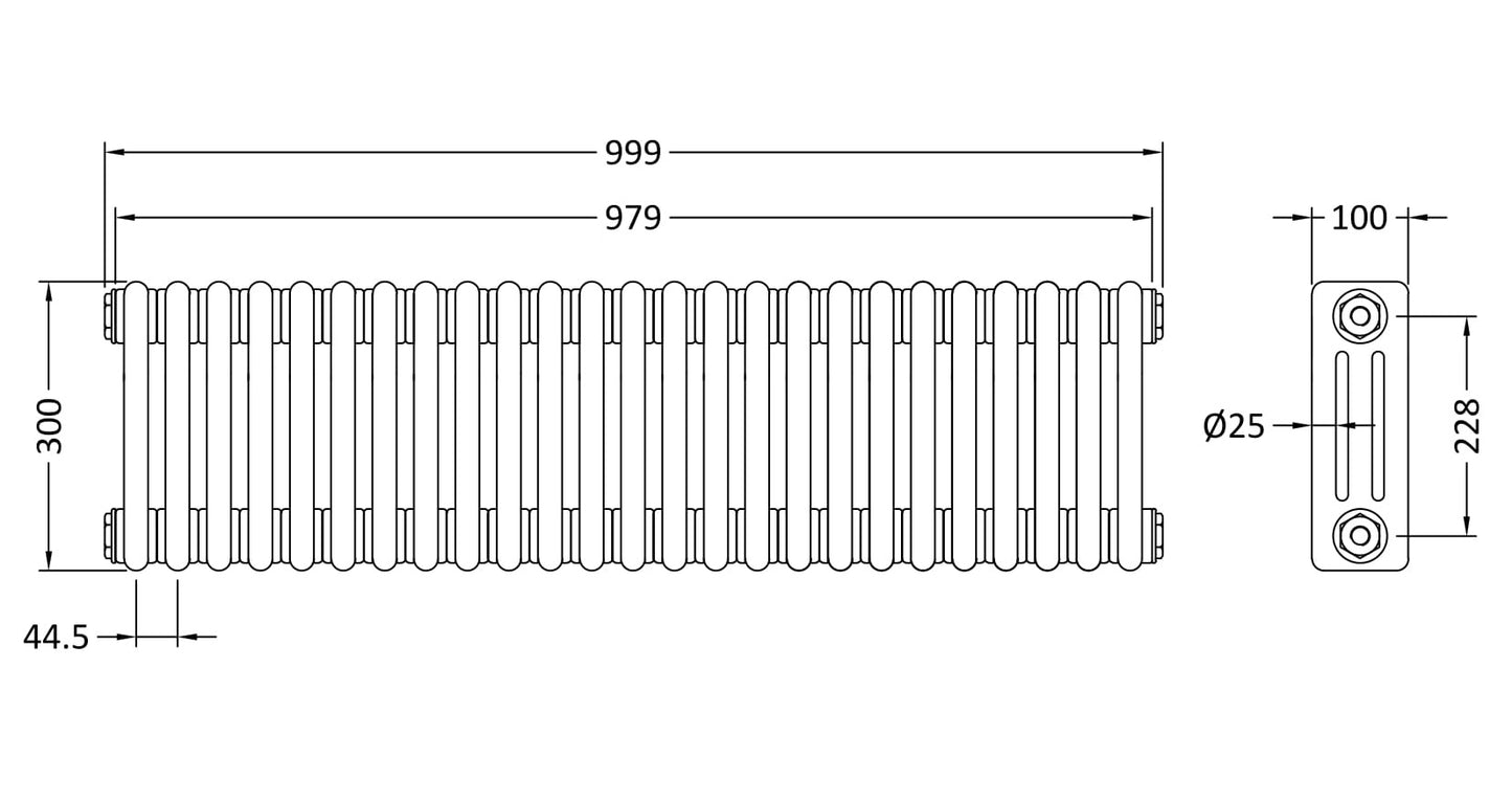 NUIE Triple Column Traditional Radiator