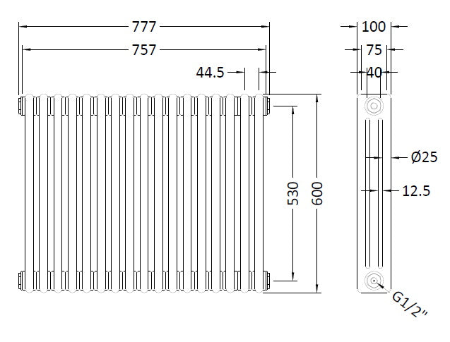NUIE Triple Column Traditional Radiator