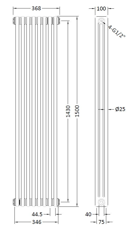 NUIE Triple Column Traditional Radiator