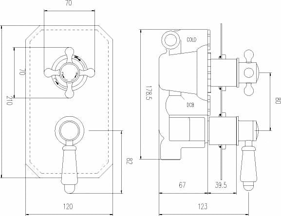 NUIE Twin Thermostatic Shower Valve