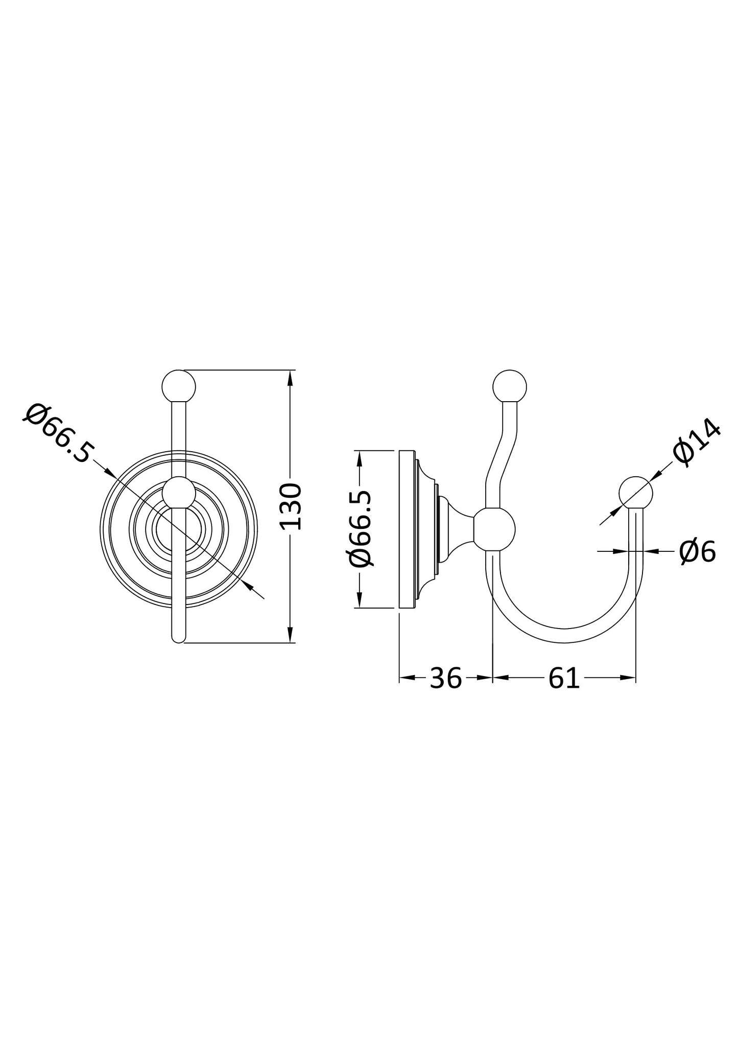 Hudson Reed Double Robe Hook