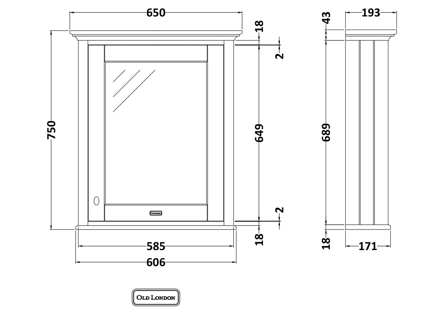 Hudson Reed 600mm Mirror Cabinet